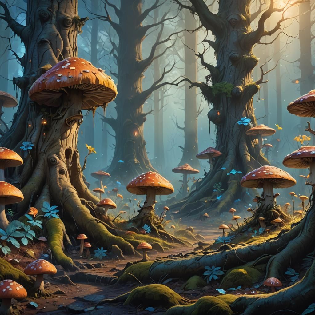 Trolls in a Misty Forest: Fantasy Concept Art