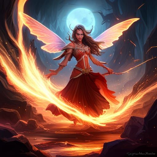 Evil fire fairy - AI Generated Artwork - NightCafe Creator