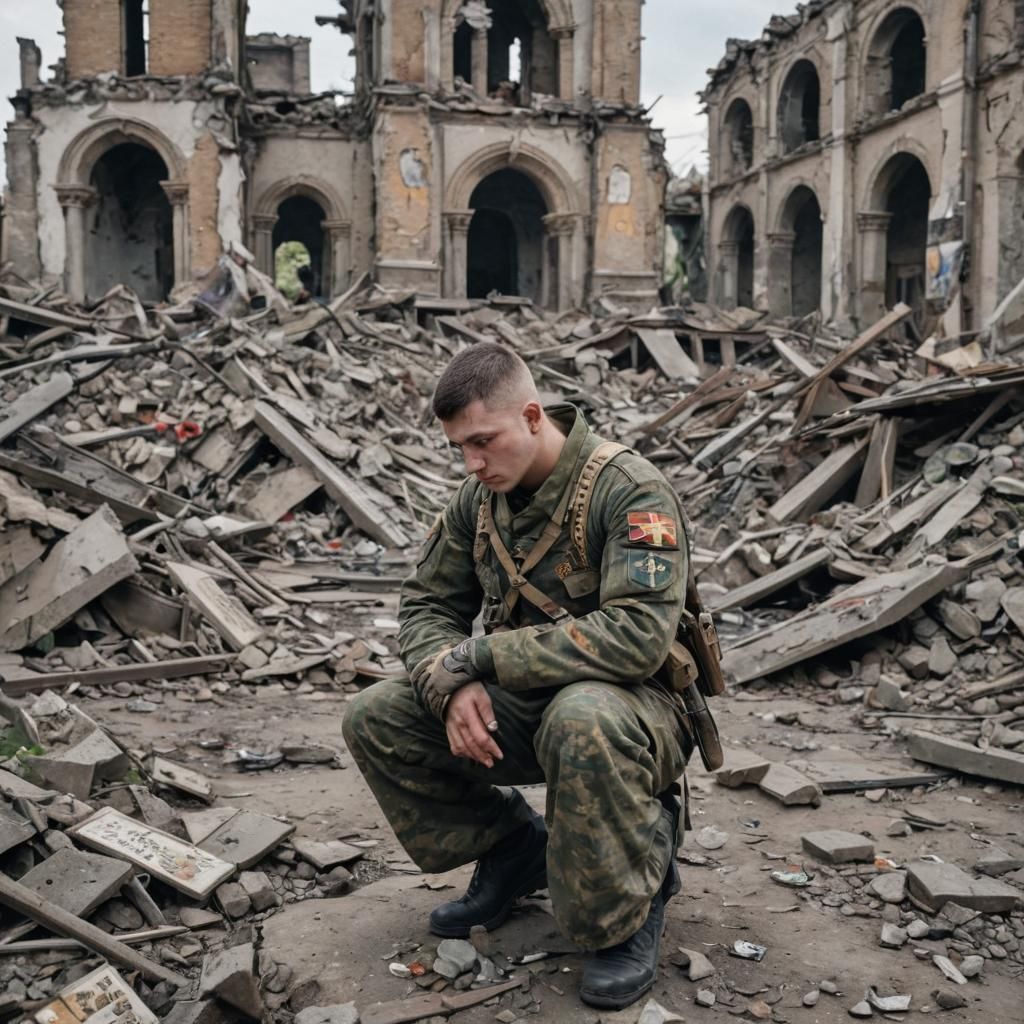 A Powerful And Heart-wrenching Illustration Of A Ukrainian Soldier In 