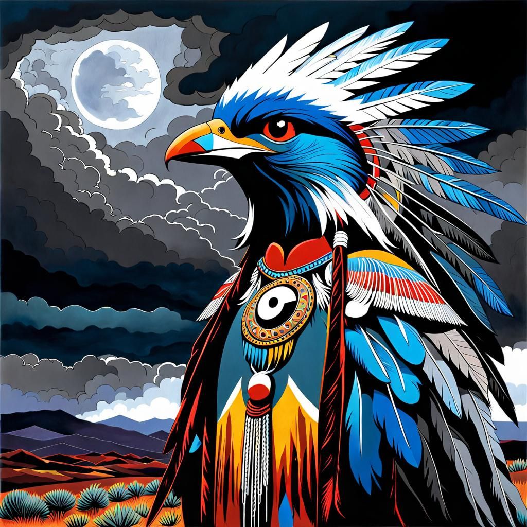 Native American Thunderbird vision quest, Thunderbbird appea...