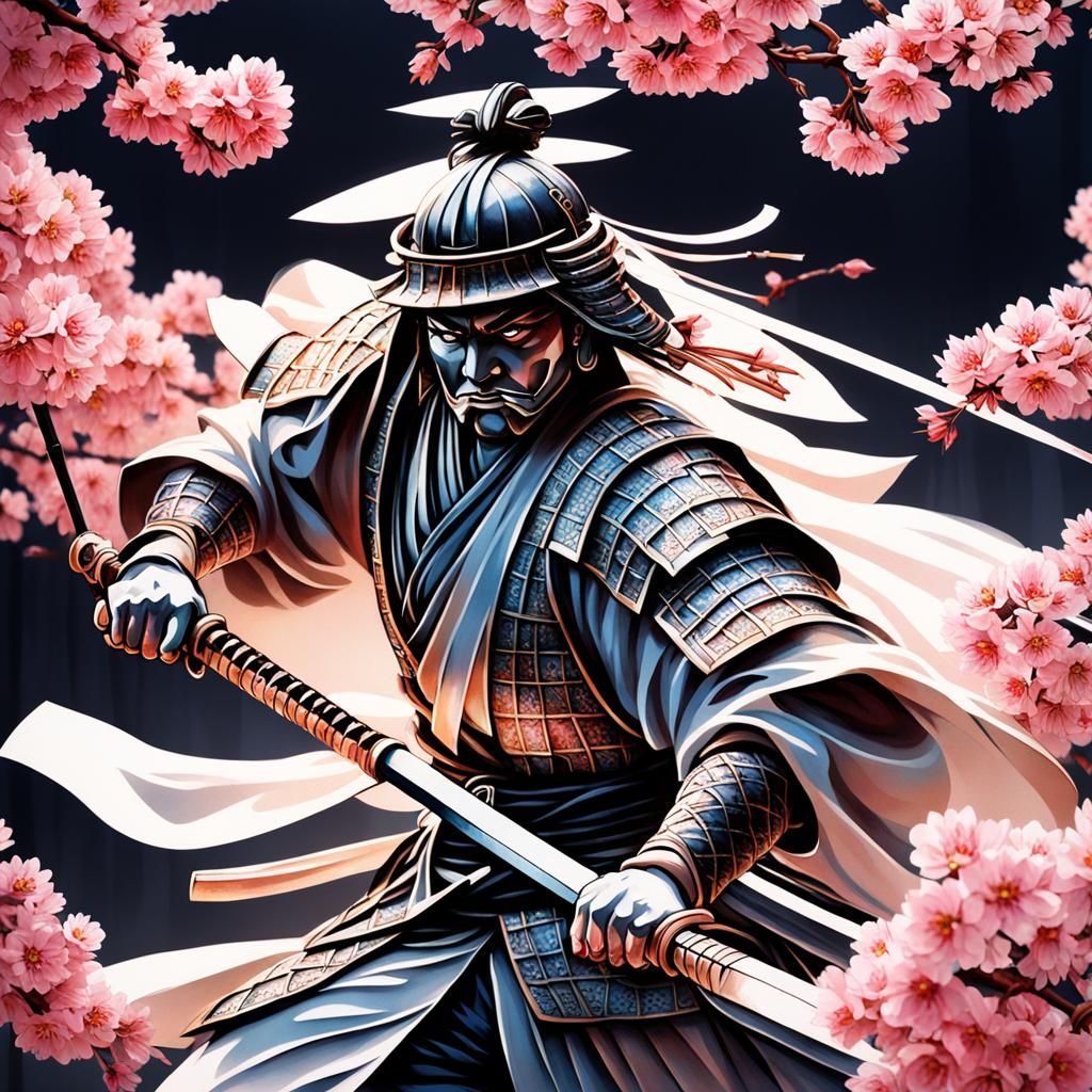 Cherry blossom Japanese Samurai