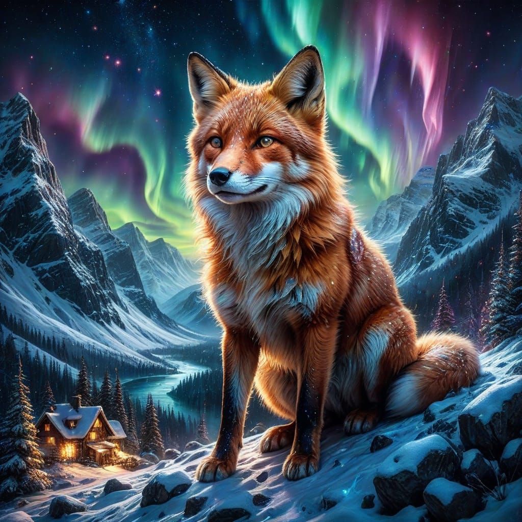 Frosty Fox's Aurora Adventure 🦊✨