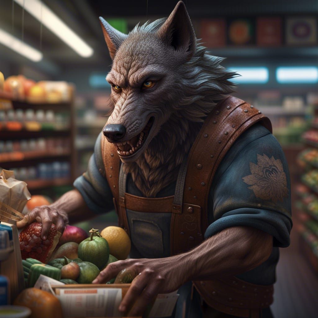 Mr. Wolf 🐺 is at the supermarket