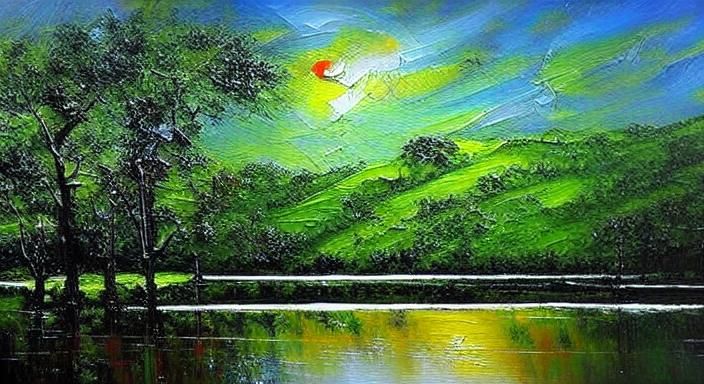 <lora:ImpastoSD1:1.0> (What A Wonderful World) oil painting ...