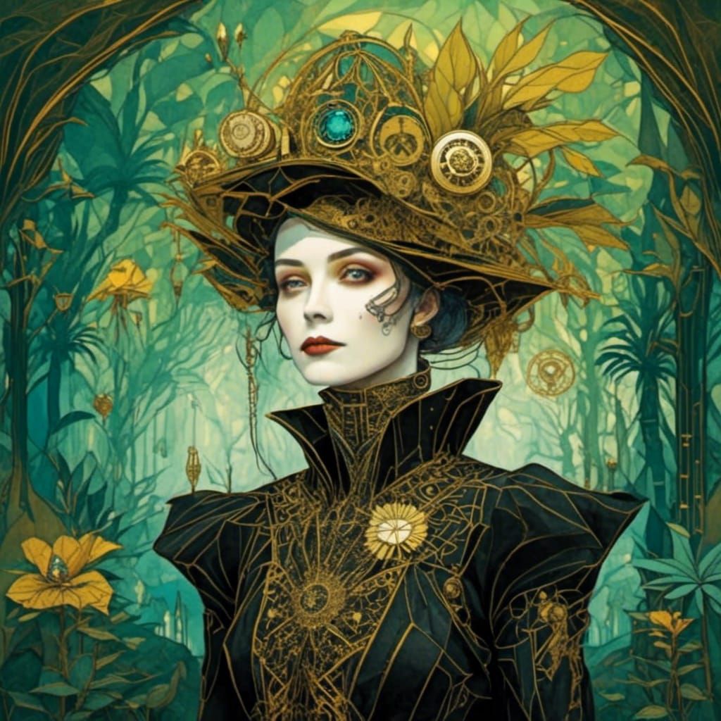 <lora:Starry Origami:1.0> Steampunk jungle 