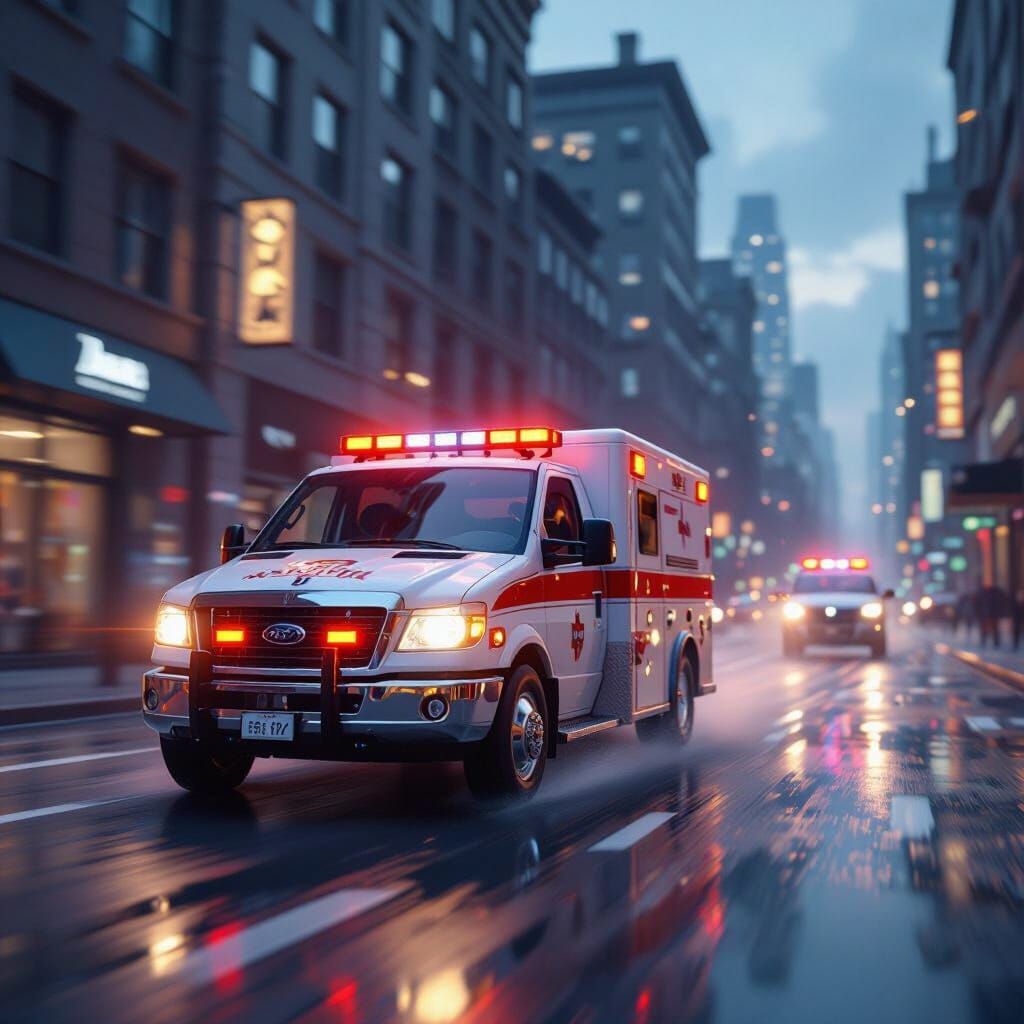 Ambulance Racing in Dynamic 3D Game Cinematic Style