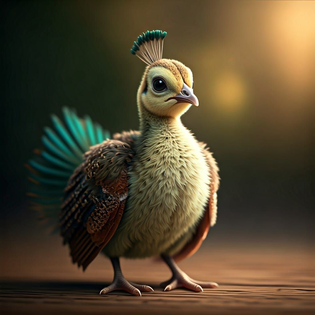 Polluelo de pavo real   by @maria camila uribe bermudez