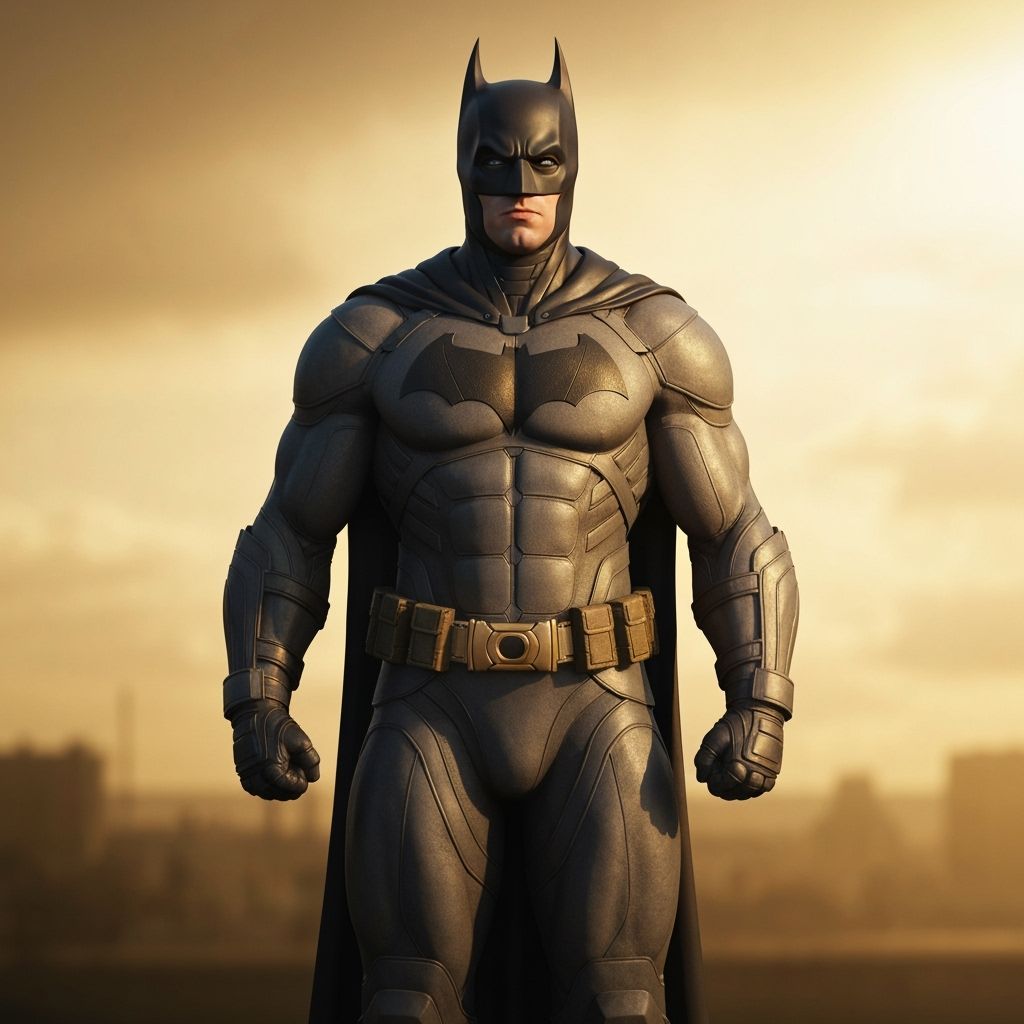 Photorealistic Batman Muscles Bulging in Tactical Suit