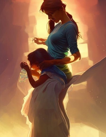 Young mom - AI Generated Artwork - NightCafe Creator