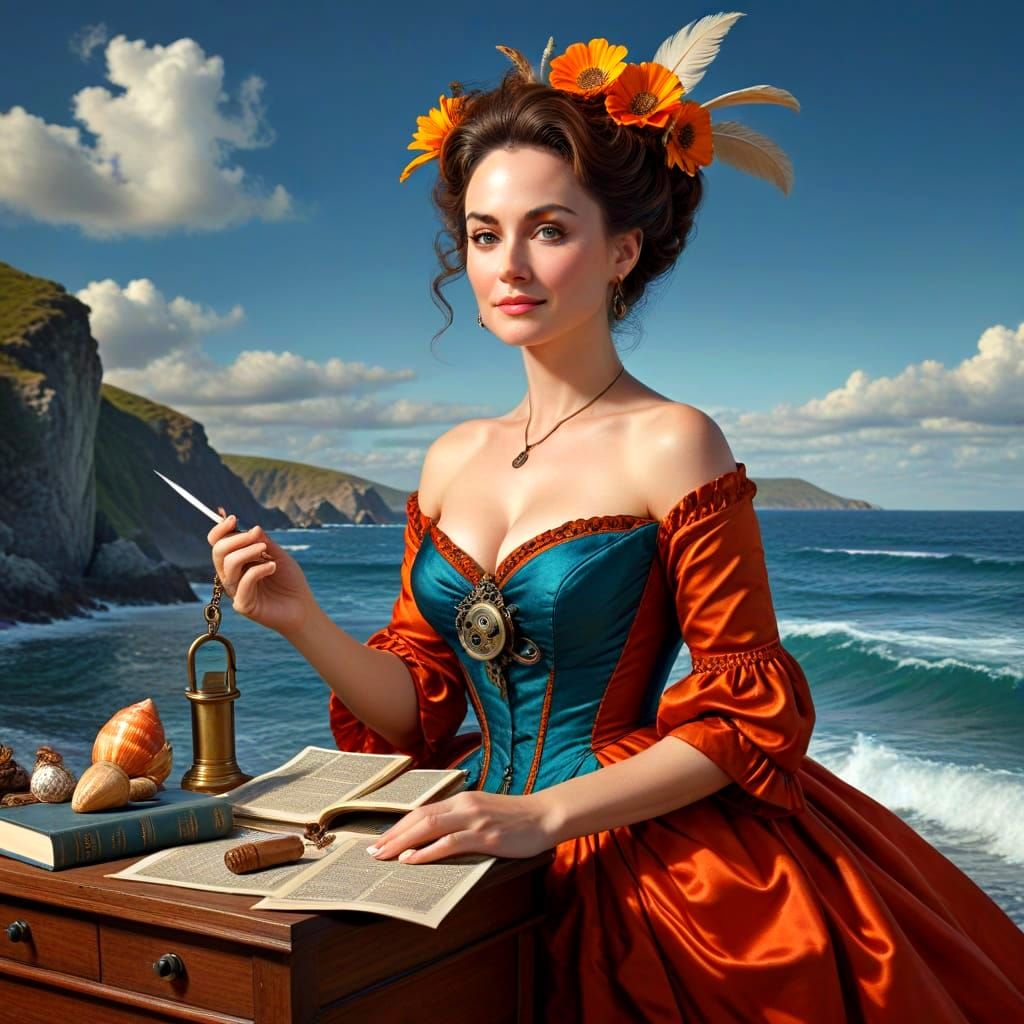 Elegant Lady in Vibrant Wonderland