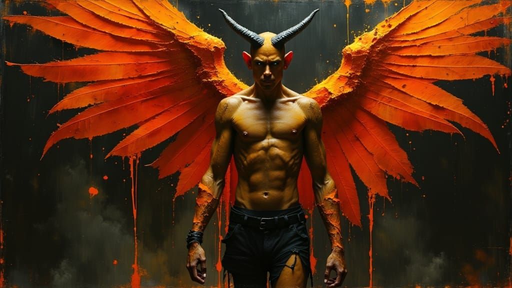 male tiefling posing