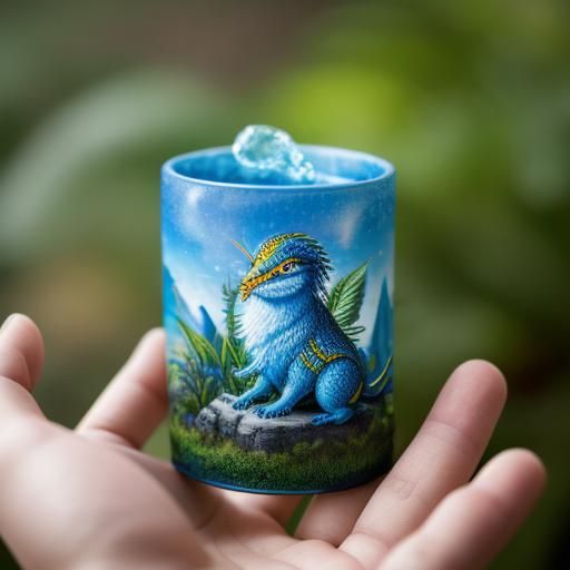 Prehistoric Temple with Small Creatures in Dali Style