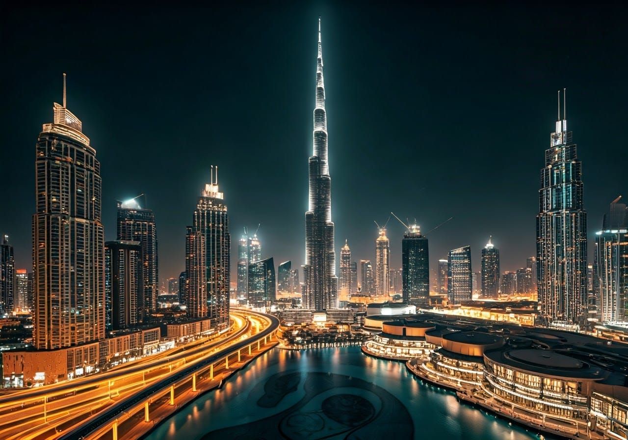 Dubai at Night  by @DismissedClaim