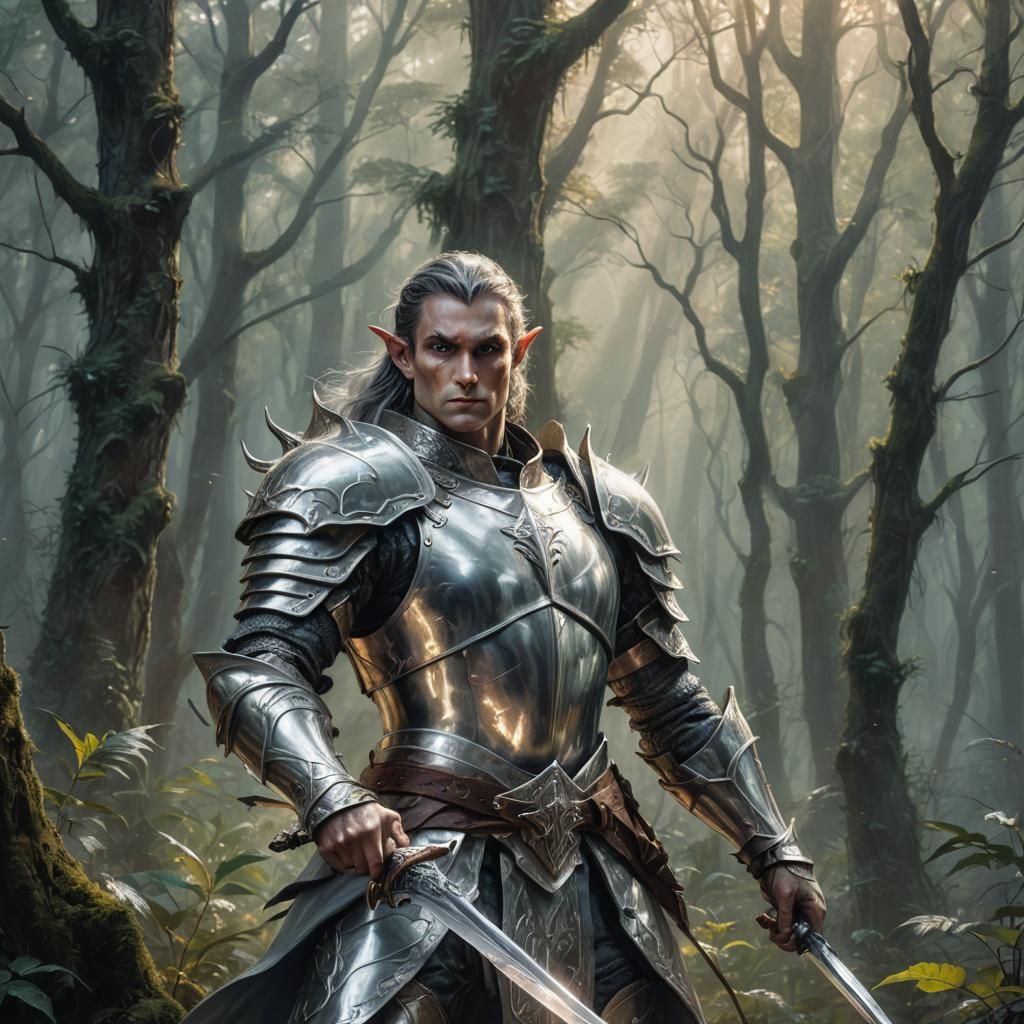 Attractive male elf warrior