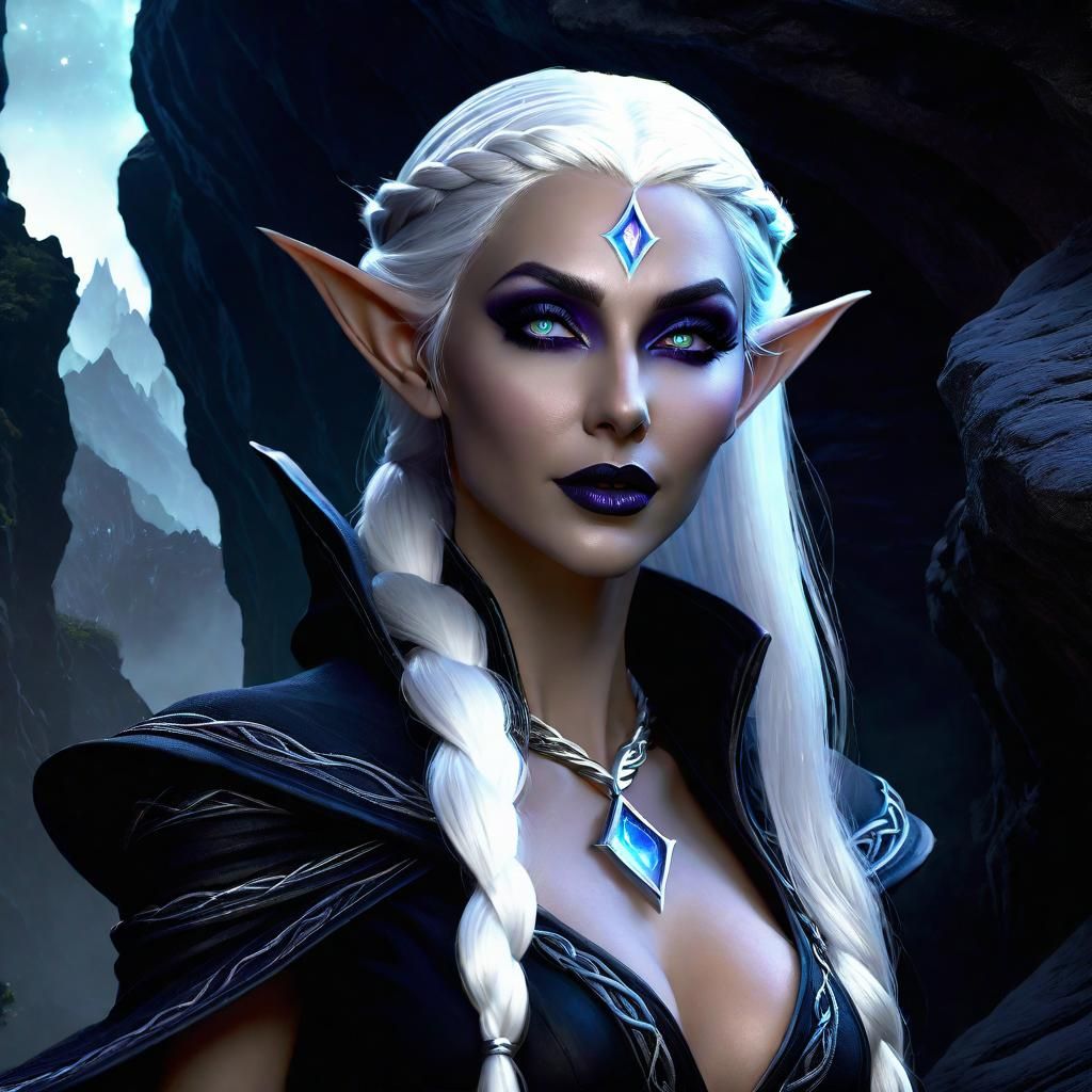 Elven priestess of the Moon Peaks - AI Generated Artwork - NightCafe ...