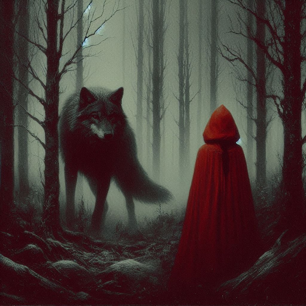 Le loup et le petit chapon rouge - AI Generated Artwork - NightCafe Creator