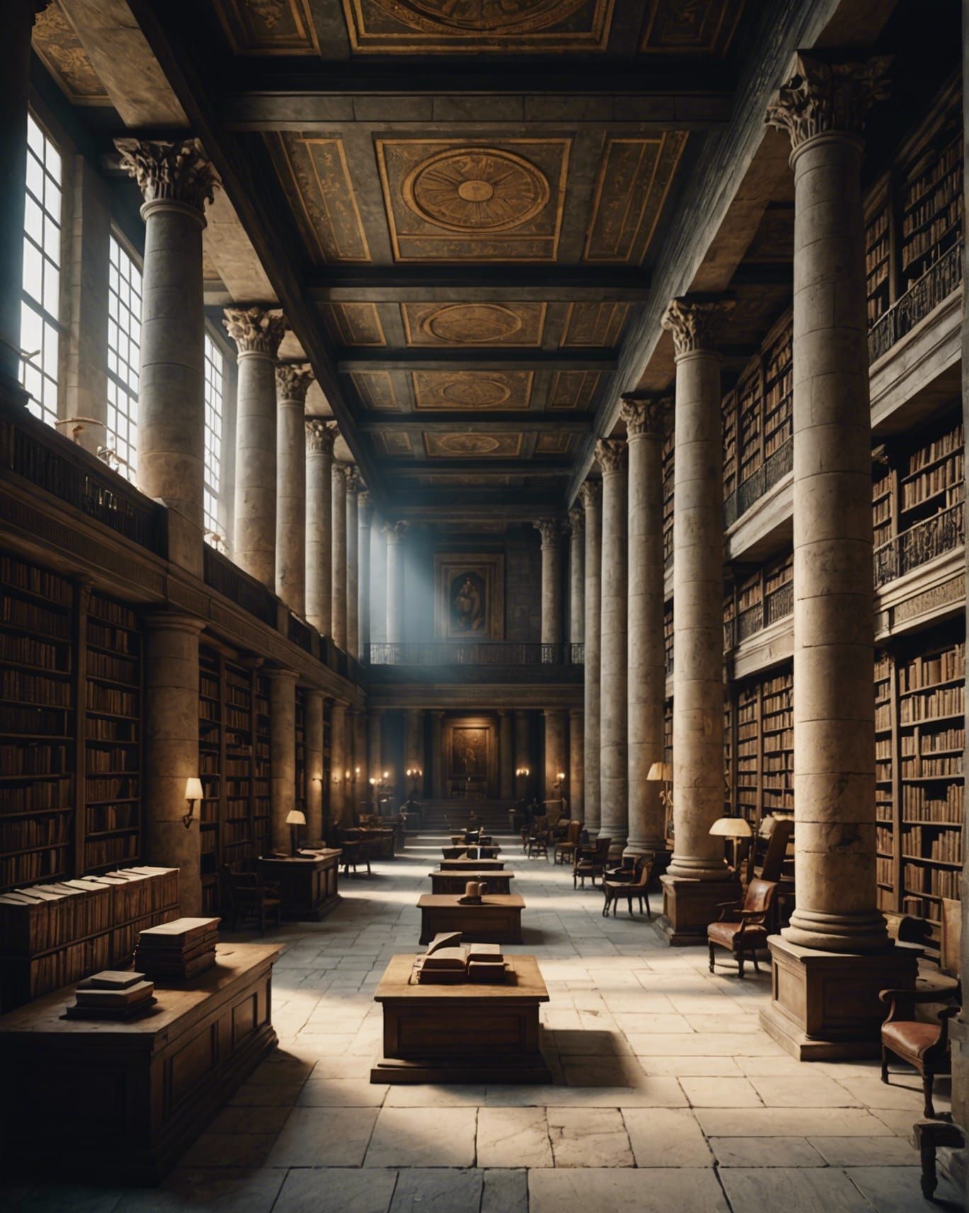 Ancient library of Alexandria - AI Generated Artwork - NightCafe Creator