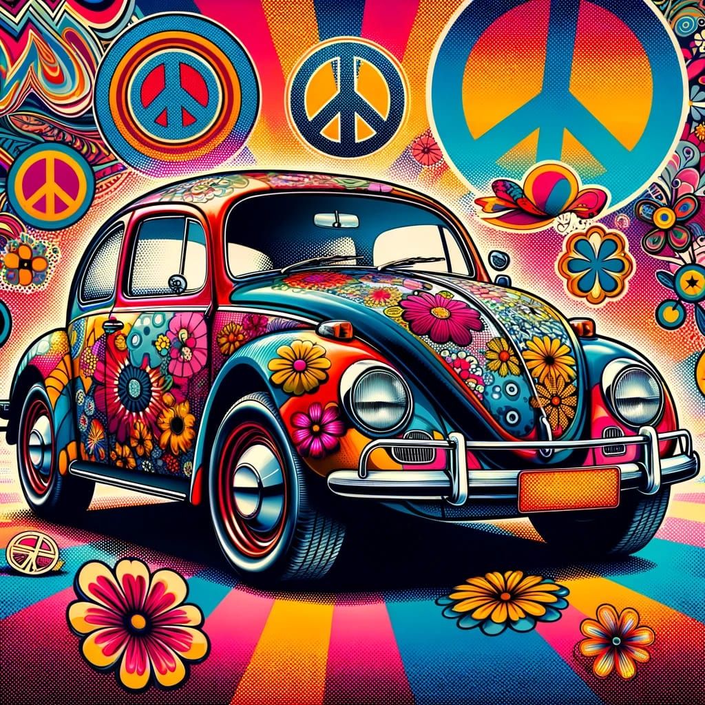 Volkswagen Bug pop art style