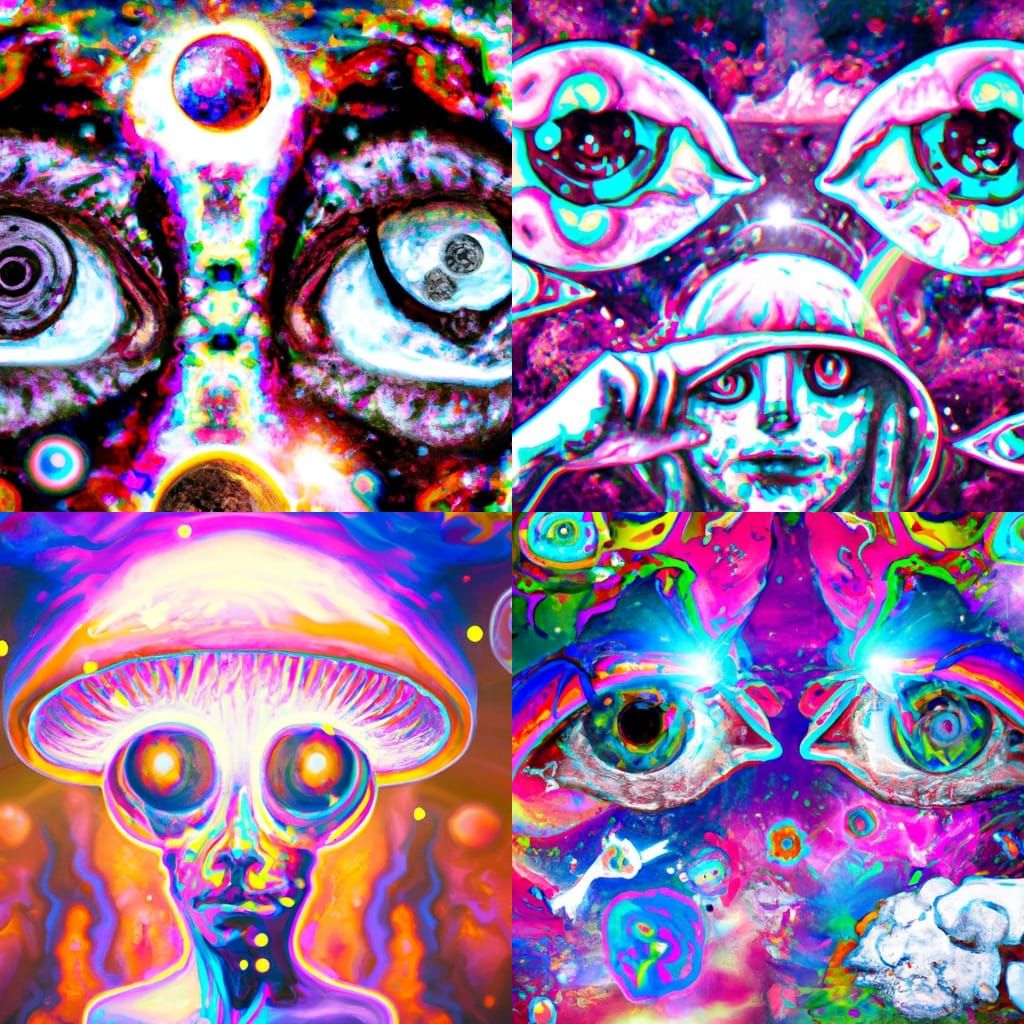 Apocalypse of eyelids, shrooms in your eyes - AI Generated Artwork ...