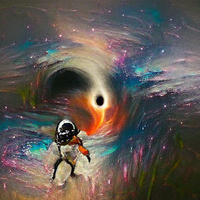 Astronaut going into a black hole