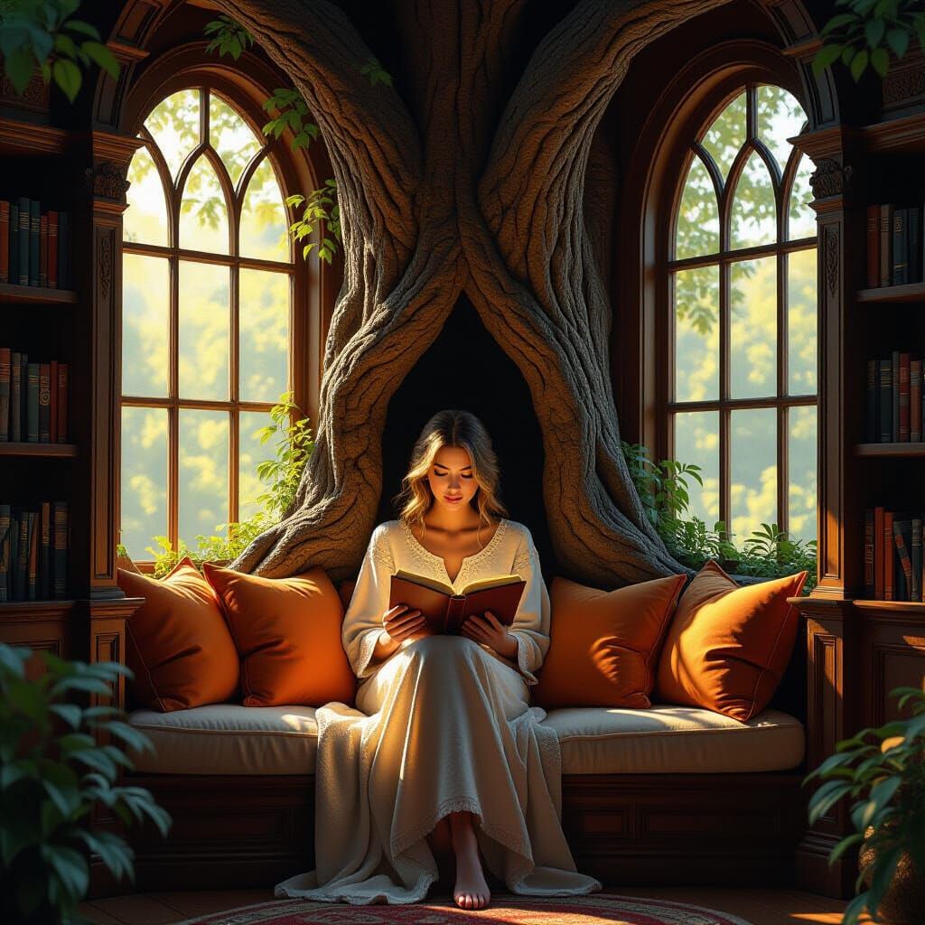 Cozy Tree Reading Nook  by @Wicked_Star