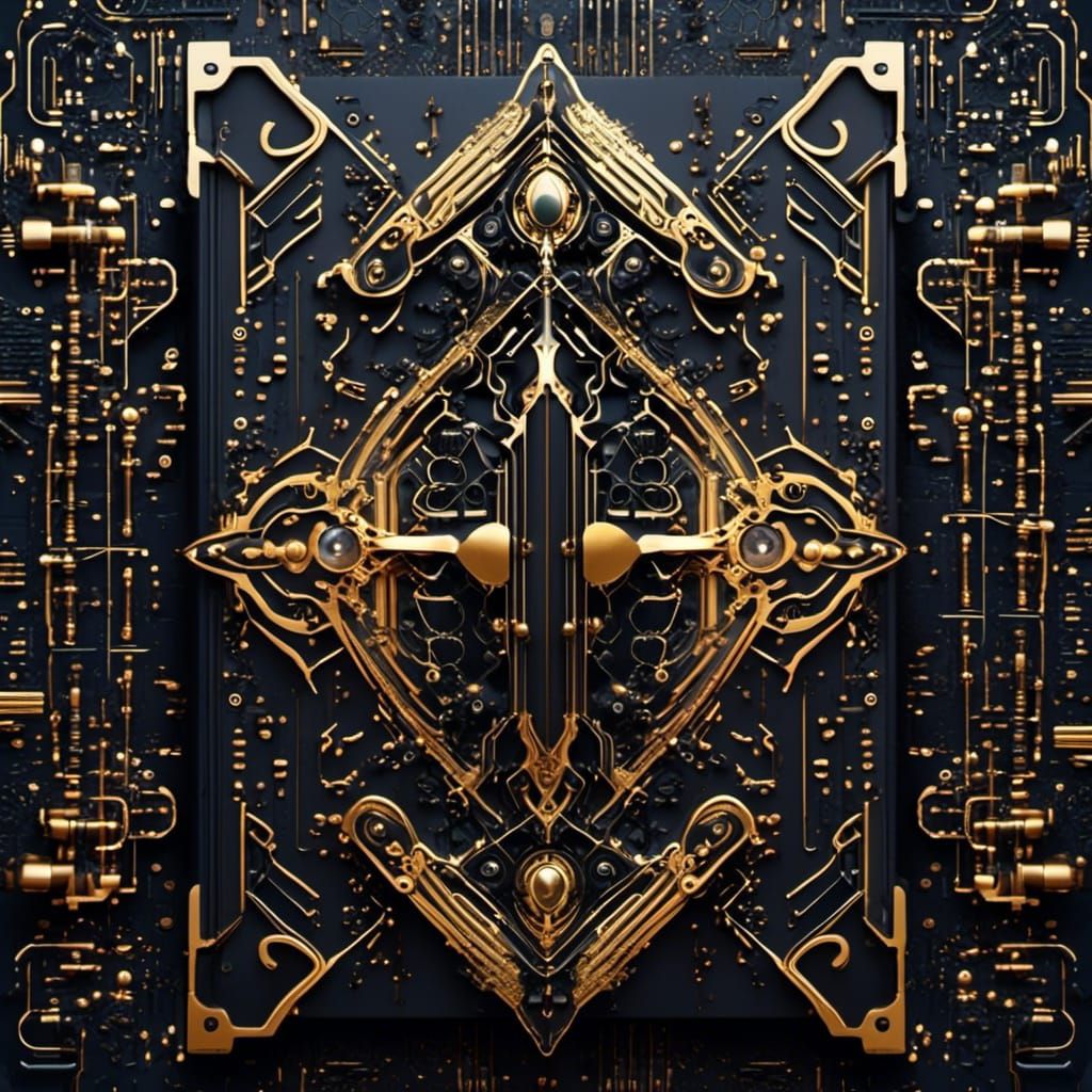 Ornate Gothic Sci-Fi Blueprint Book Cover