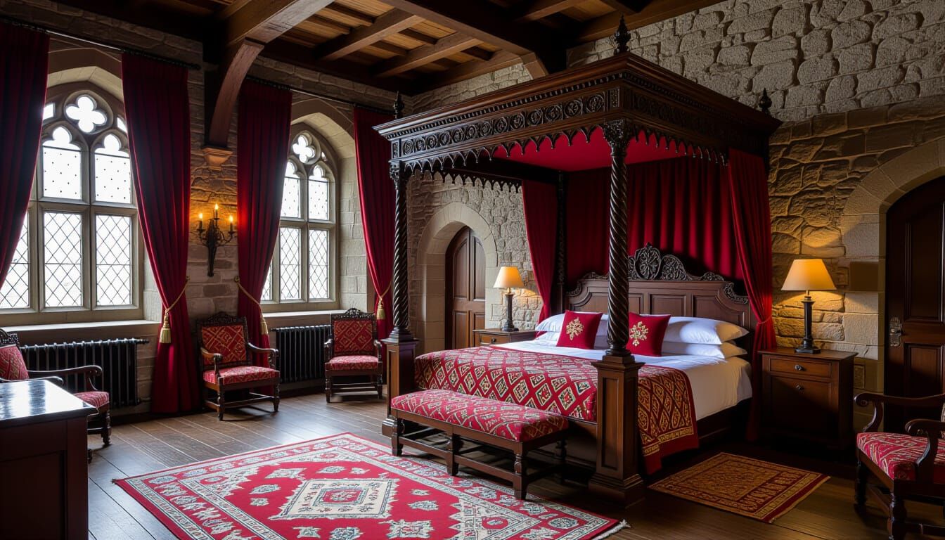 a fancy bedchamber in the castle