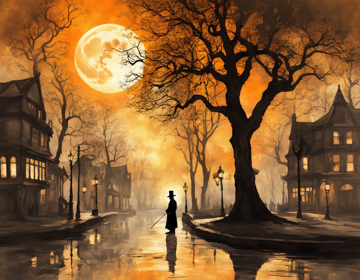 Street Magician/Wizard  Backlit By The Moon  by @ArtMew94