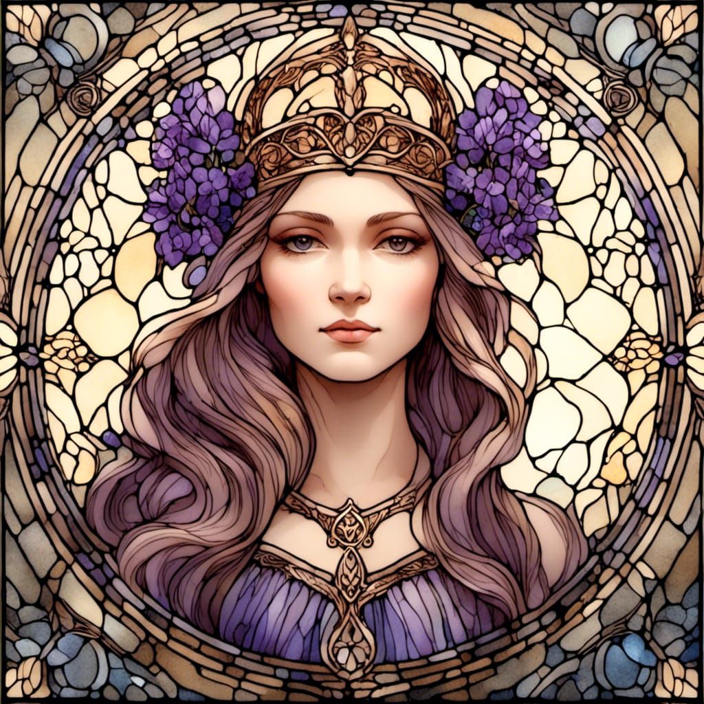 a stain glass portrait