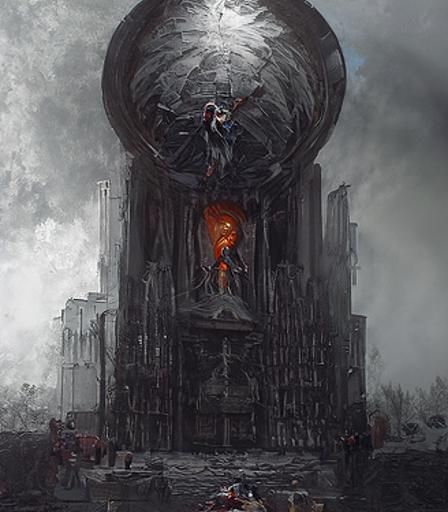 horror Gustave Doré Greg Rutkowski hyperrealism brutalism