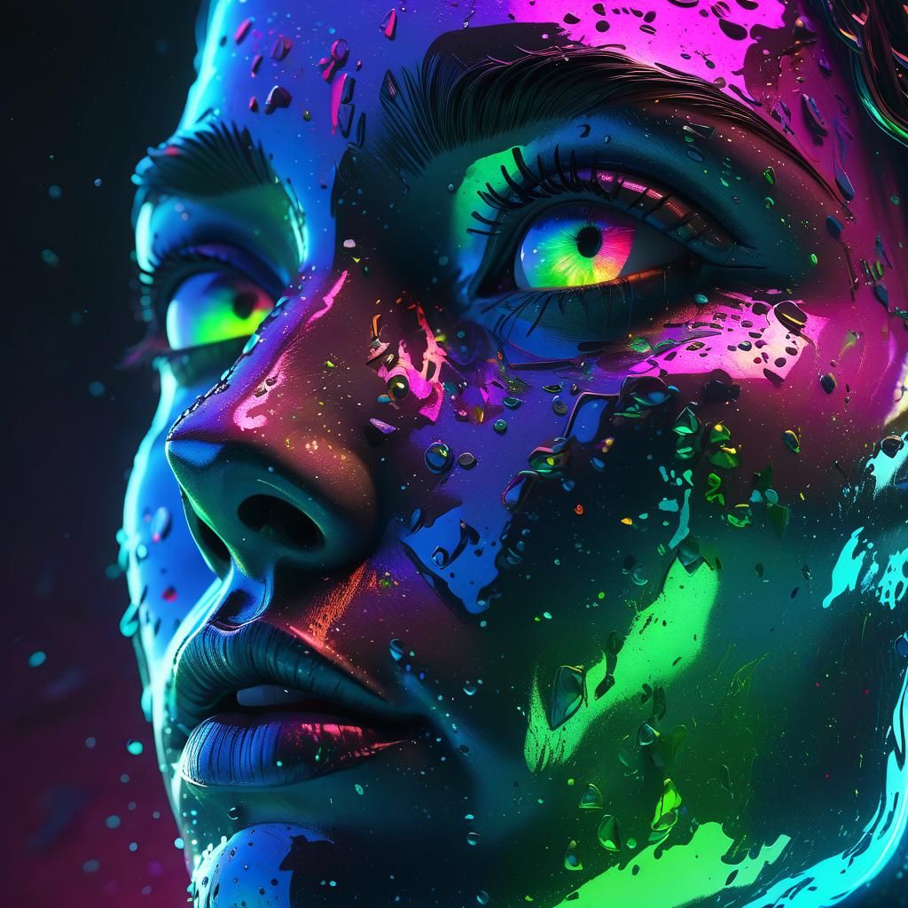 Stunning, dramatic, neon light, aurora borealis