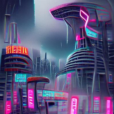 Futuristic neon city