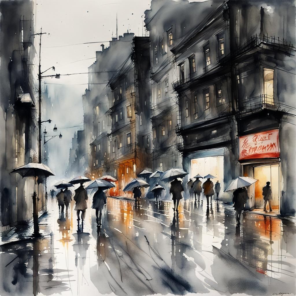 Day 129 (Tues 5/9) rainy sketch – ThreeSixFiveArt