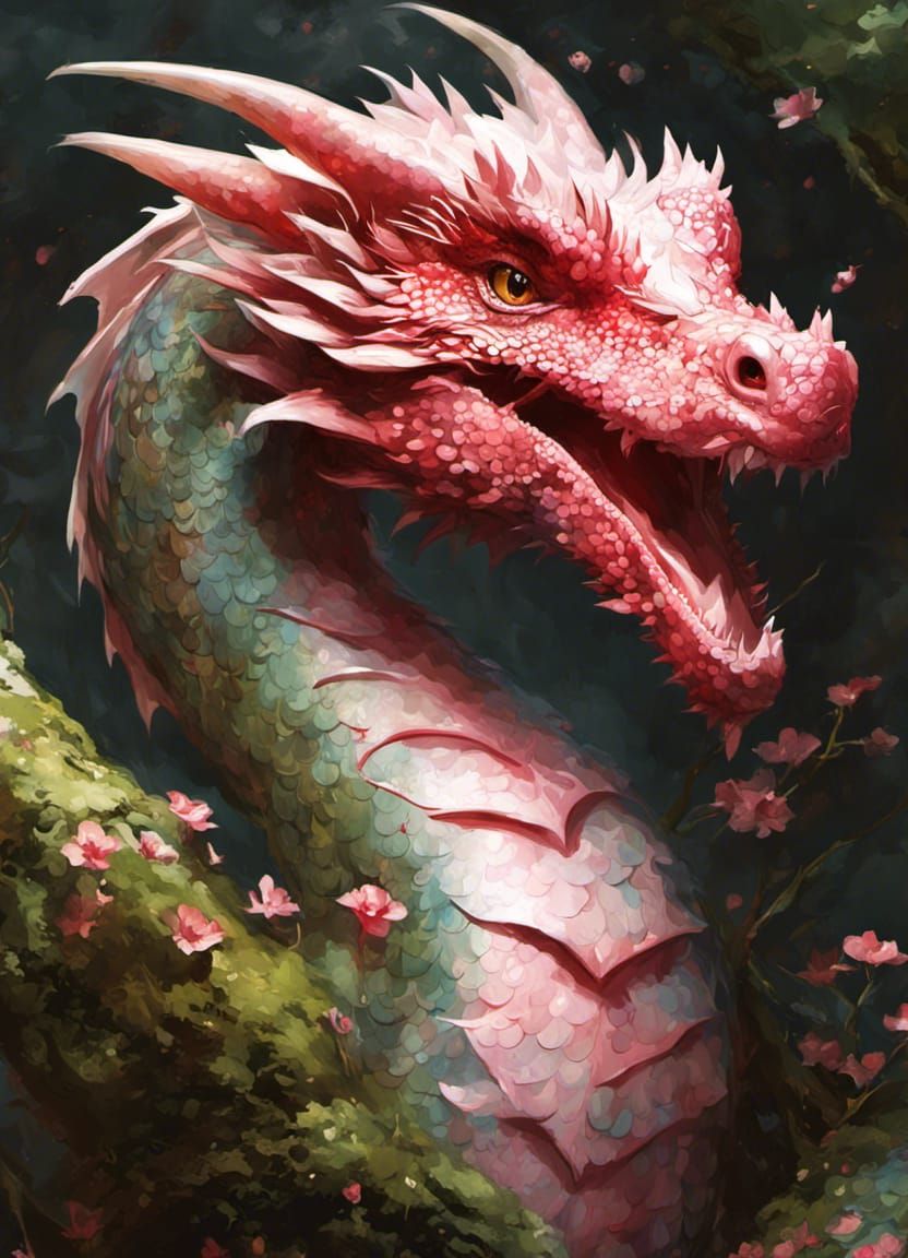 Pink dragon - AI Generated Artwork - NightCafe Creator