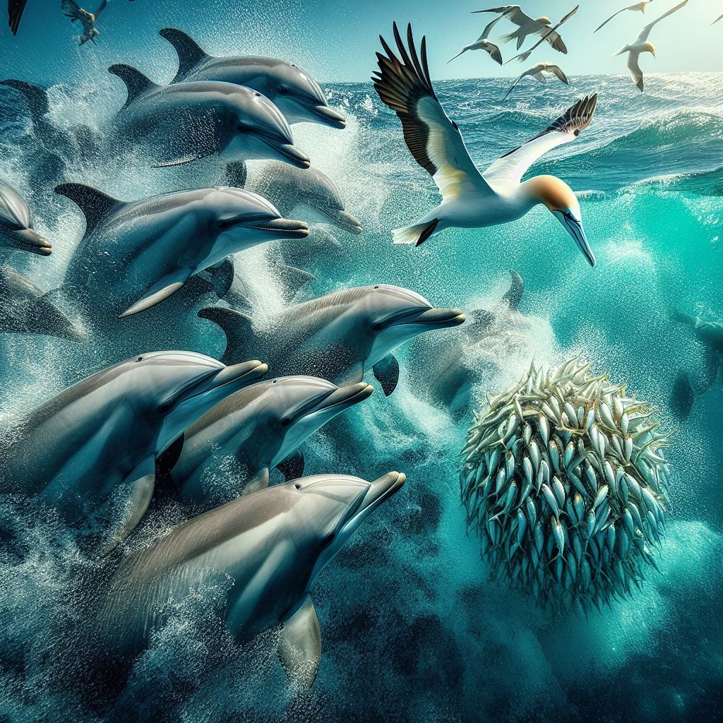 🐬🌊 dolphins, gannet bird