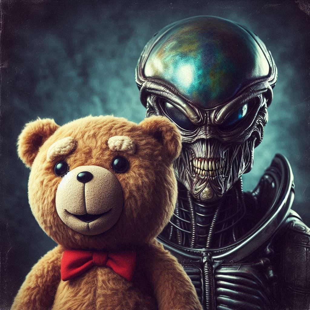 Classified alien portrait 👽 Teddy's new friend