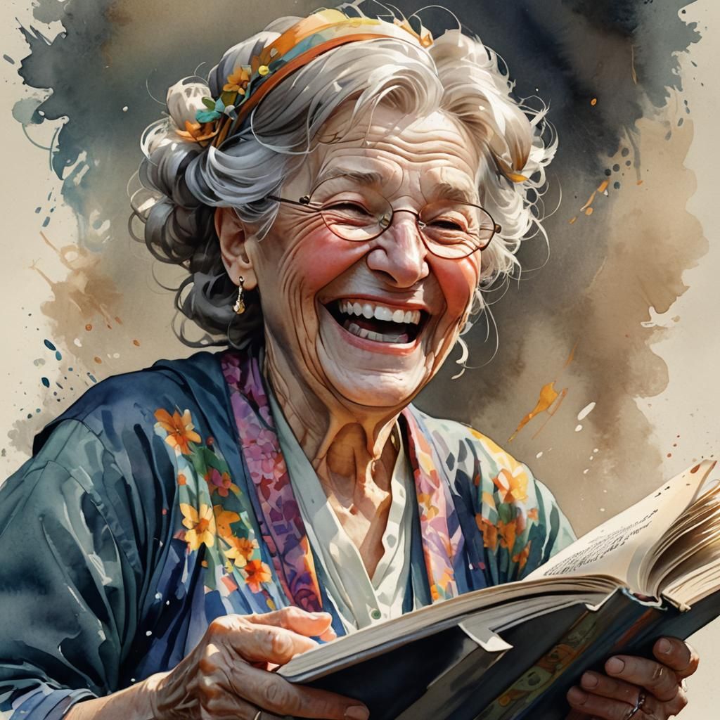 GIGGLING GRANDMA - AI Generated Artwork - NightCafe Creator