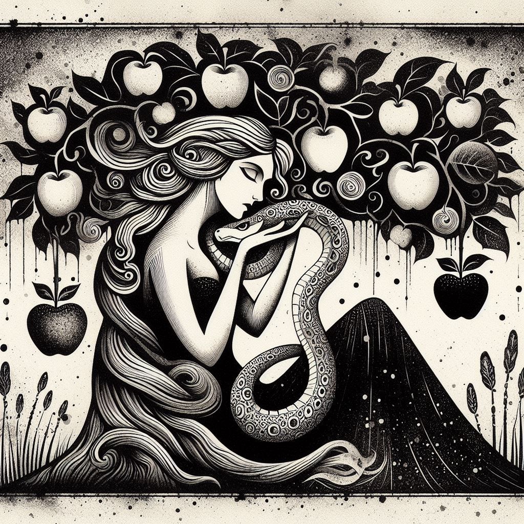 Eve and the Snake: A Grattage