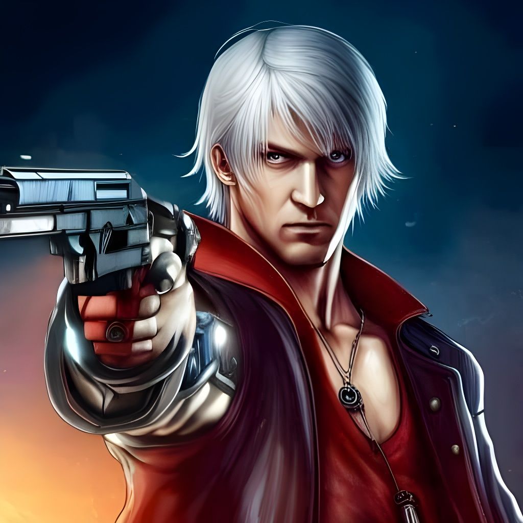 portrait of dante from devil may cry 4, medium length, Stable Diffusion