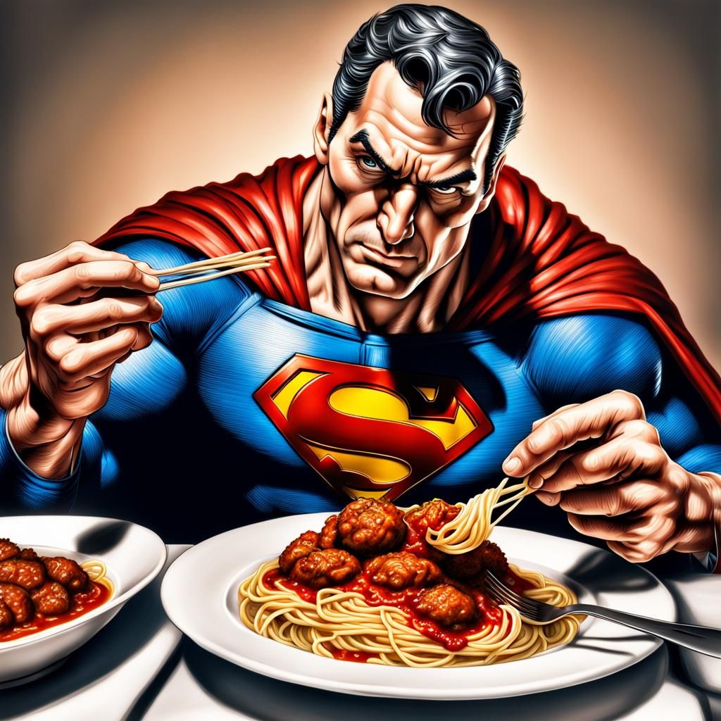 Don't Mess With Superman's Spaghetti & Meatballs