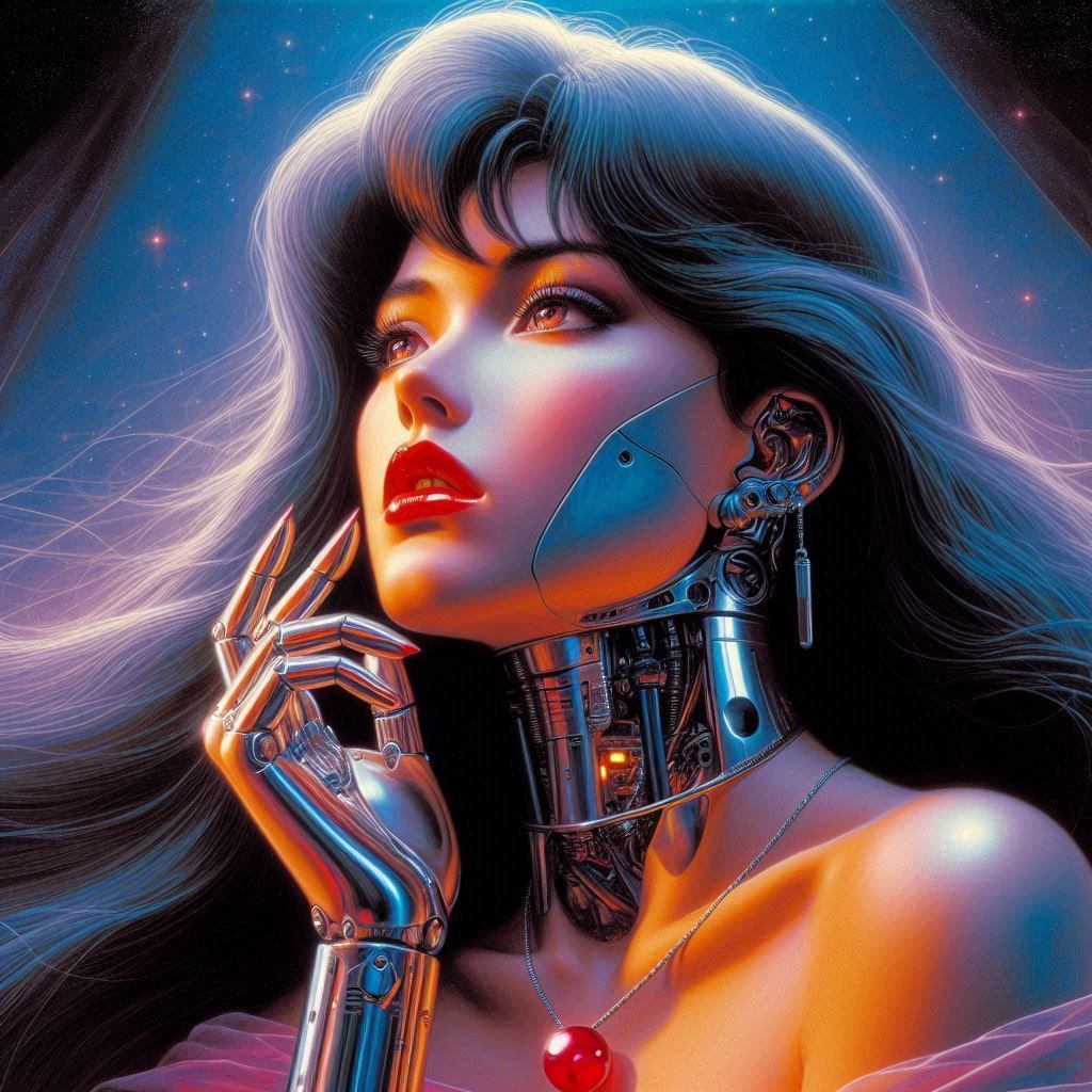 hajime sorayama cyberpunk retro 80s sci-fi futurism Disney r...