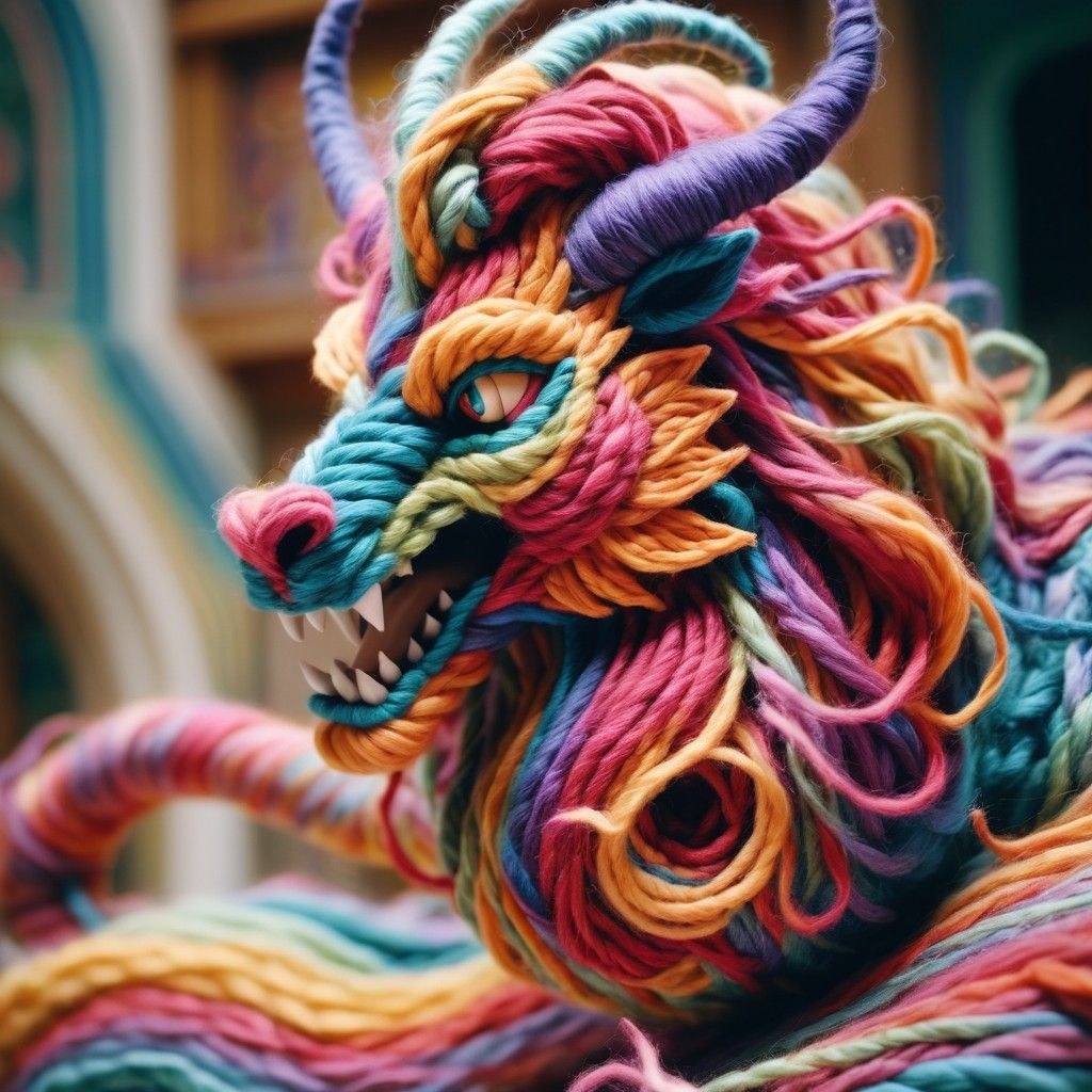 enchanting yarn dragon