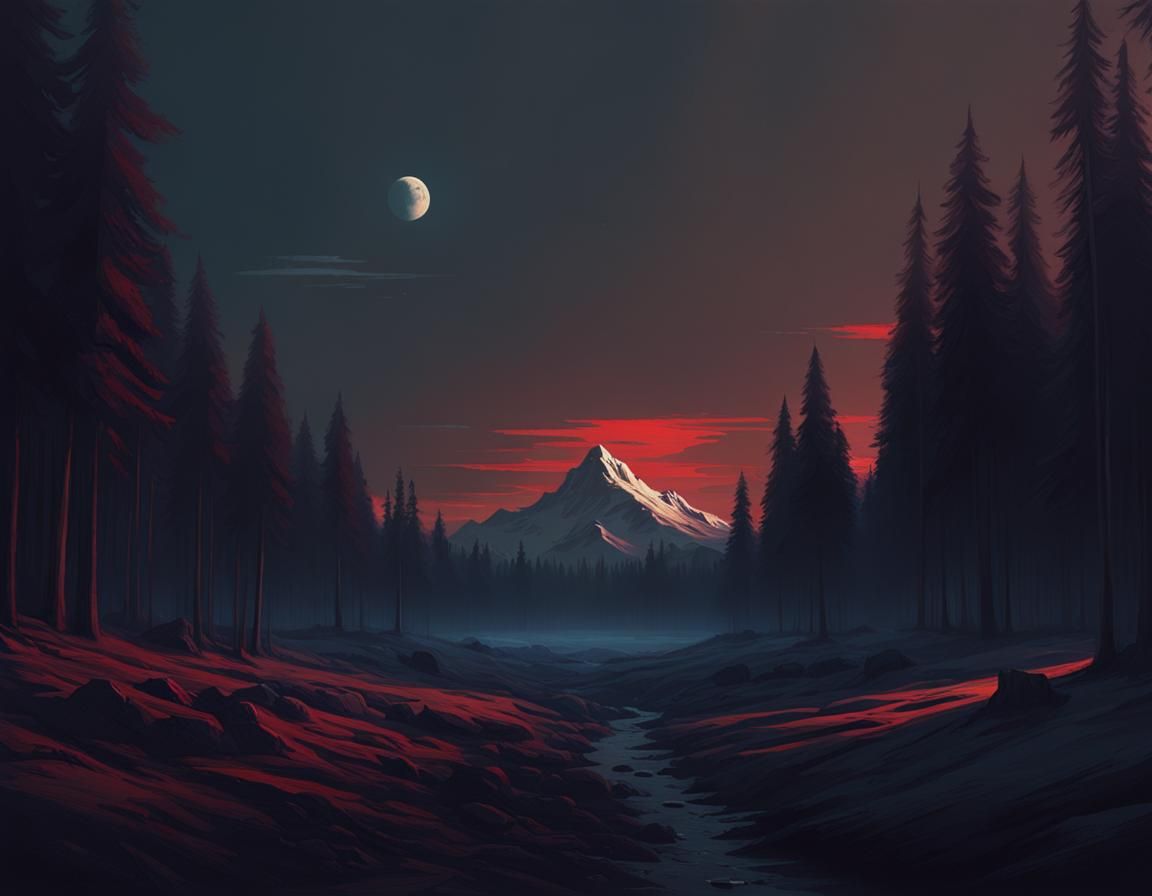 Dark Side of The Moon: Matte Painting in Gouache Style