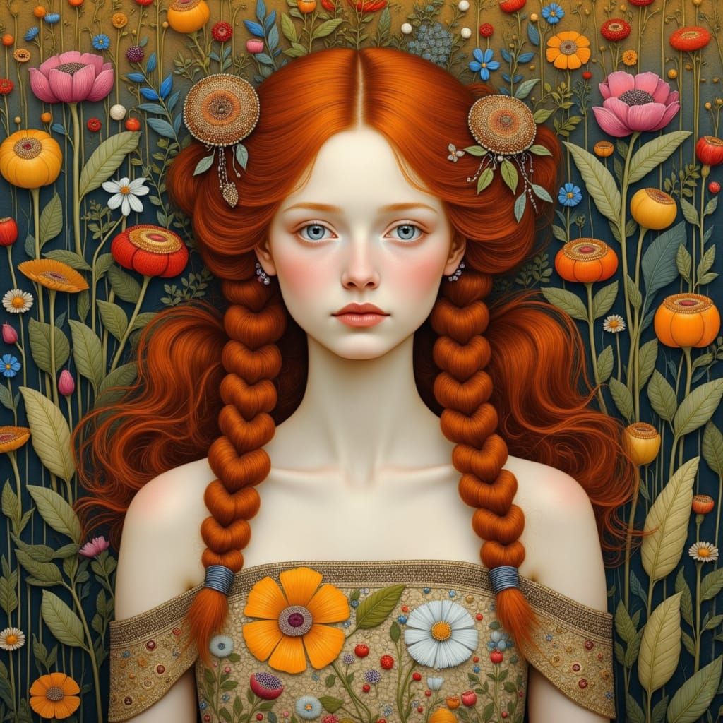 Nouveau Folk Art Portrait