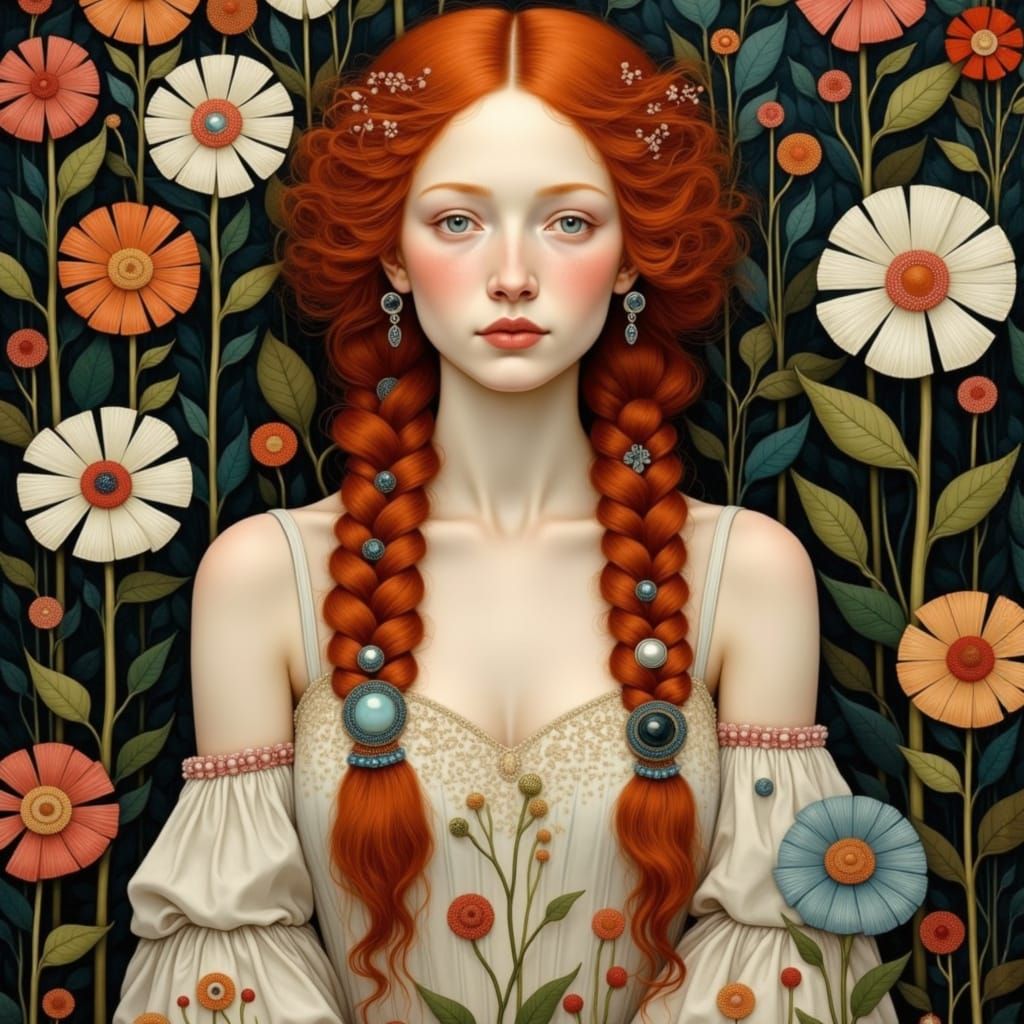 Nouveau Folk Art Portrait