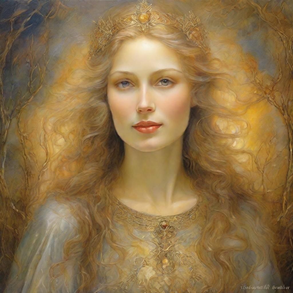 woman portrait in style of sulamith wulfing