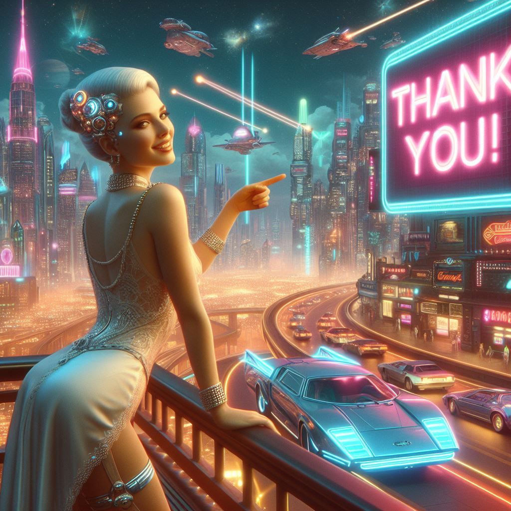 A beautiful retro futurism woman in a fantasy space futurist...