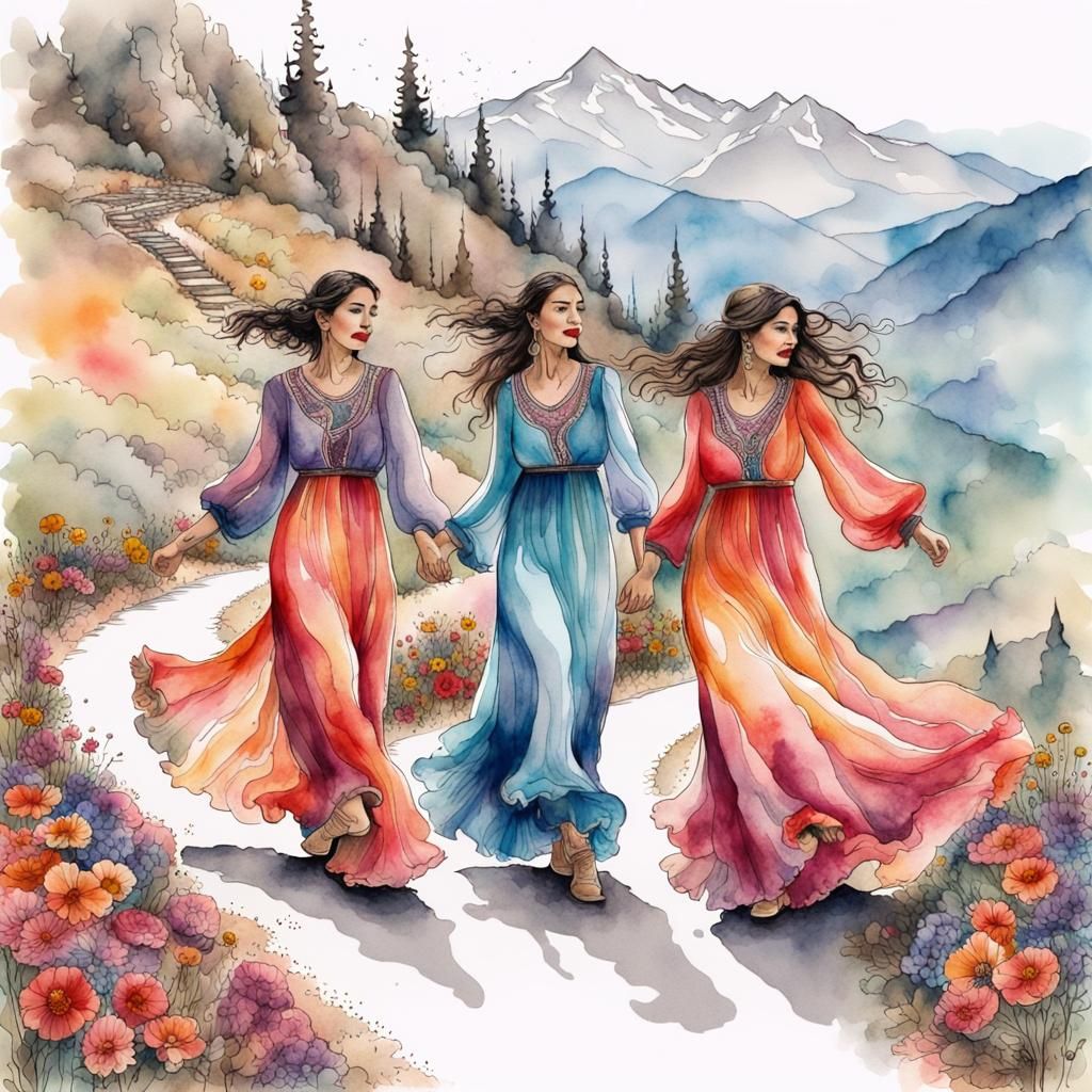 The spring goddesses dance