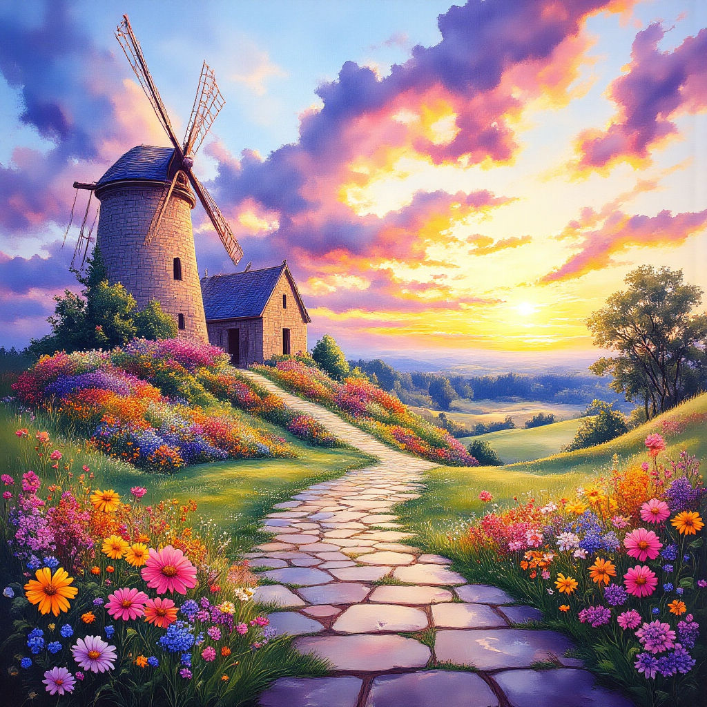 Dilapidated old medieval windmill #4