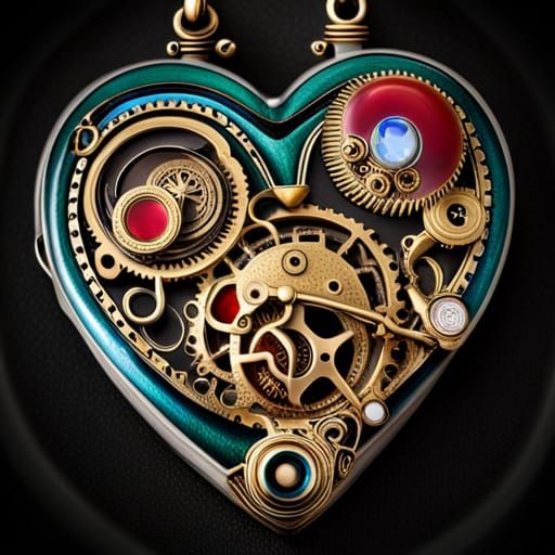 Heart Pocket Watch - AI Generated Artwork - NightCafe Creator